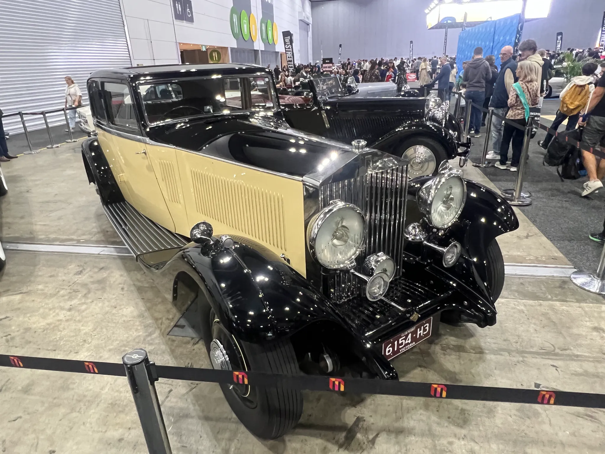 Black and cream vintage Rolls-Royce at Melbourne Motor Show 2026