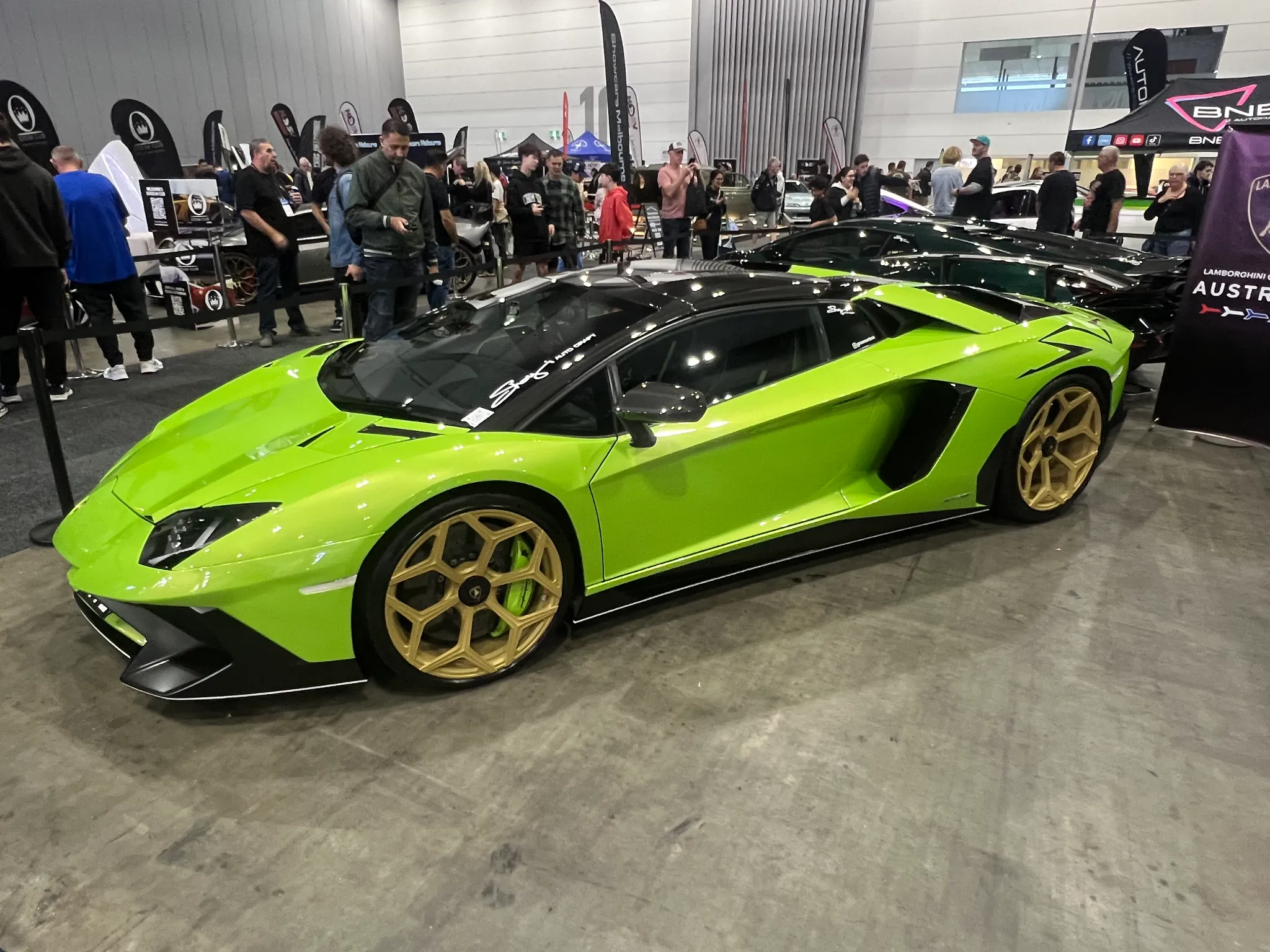 Green Lamborghini at Melbourne Motor Show 2026